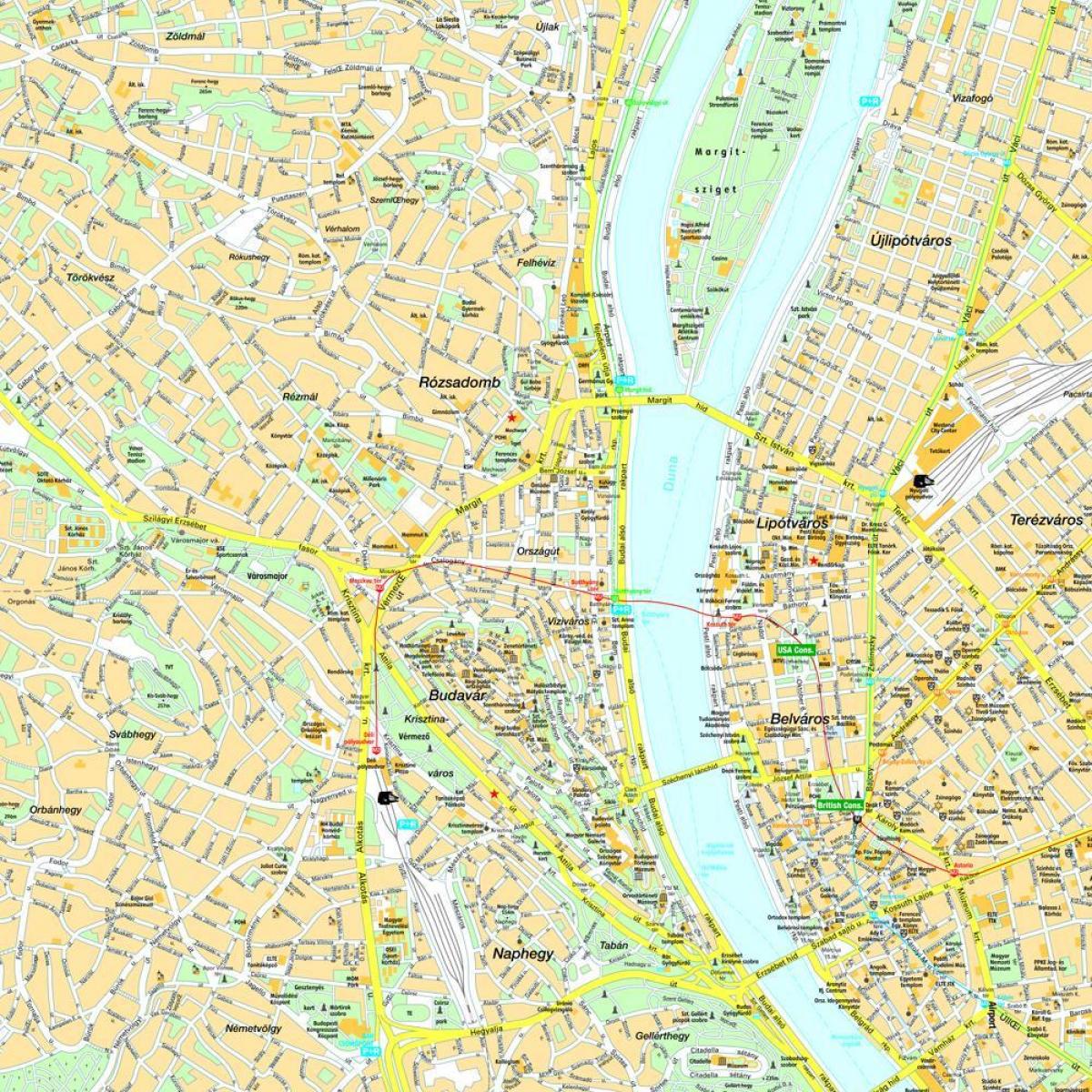 карта Будимпеште и околине