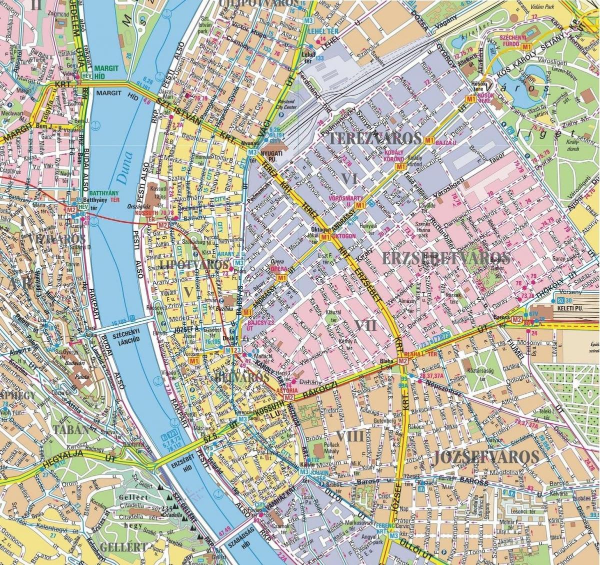 мапа подручја у Будимпешти