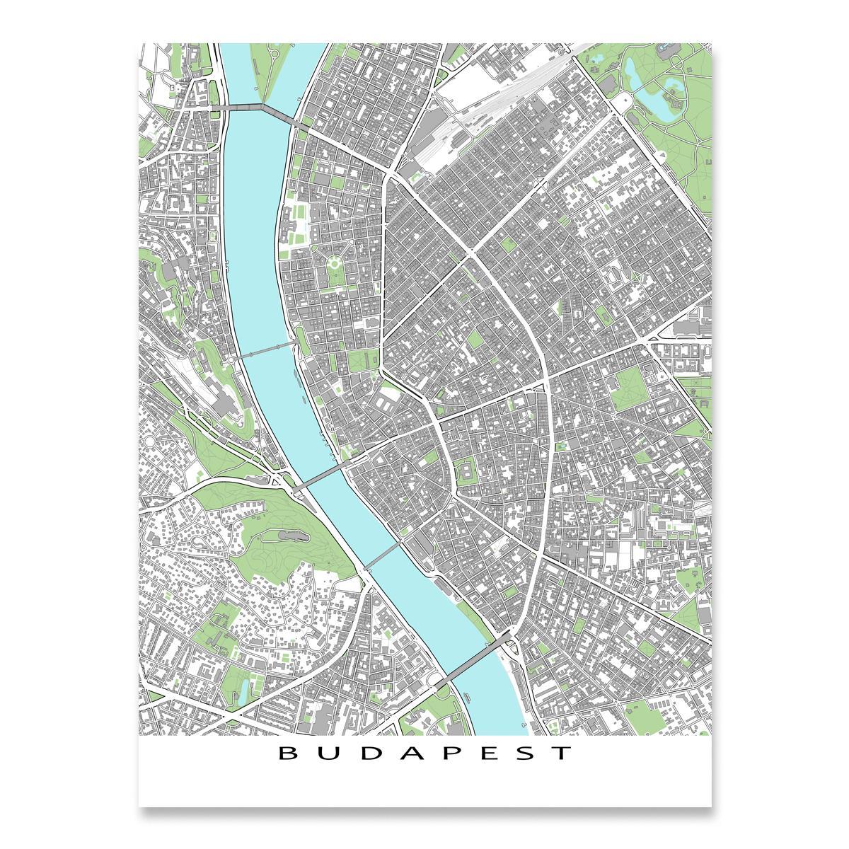карта Будимпеште штампати мапу 