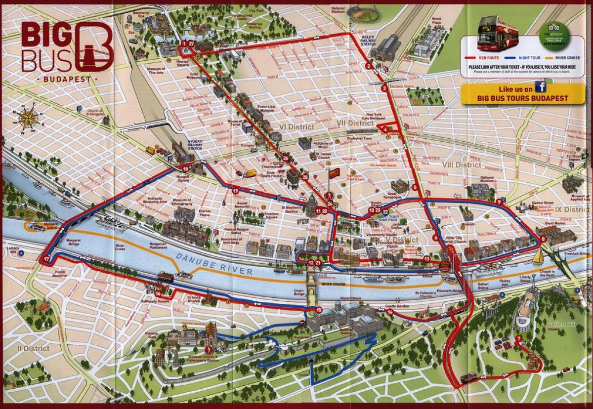 велике аутобуске туре Будимпешта мапи