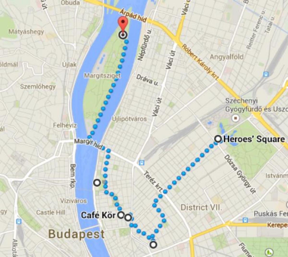карта трг Хероја Будимпешта