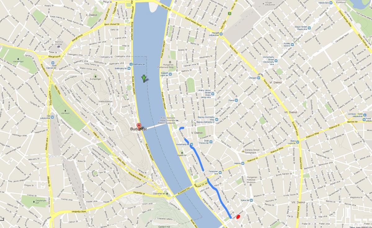 мапу улица Ваци Будимпешта