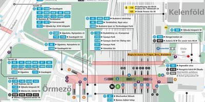 Карта метро Будимпеште kelenfoe 