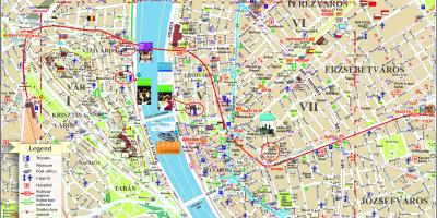 Карта улицама центра града Будимпешта 