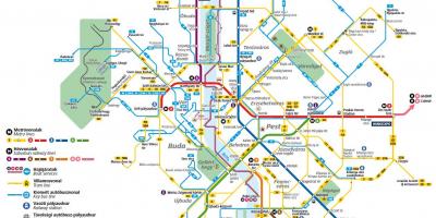 Будимпешта аутобуске линије на мапи